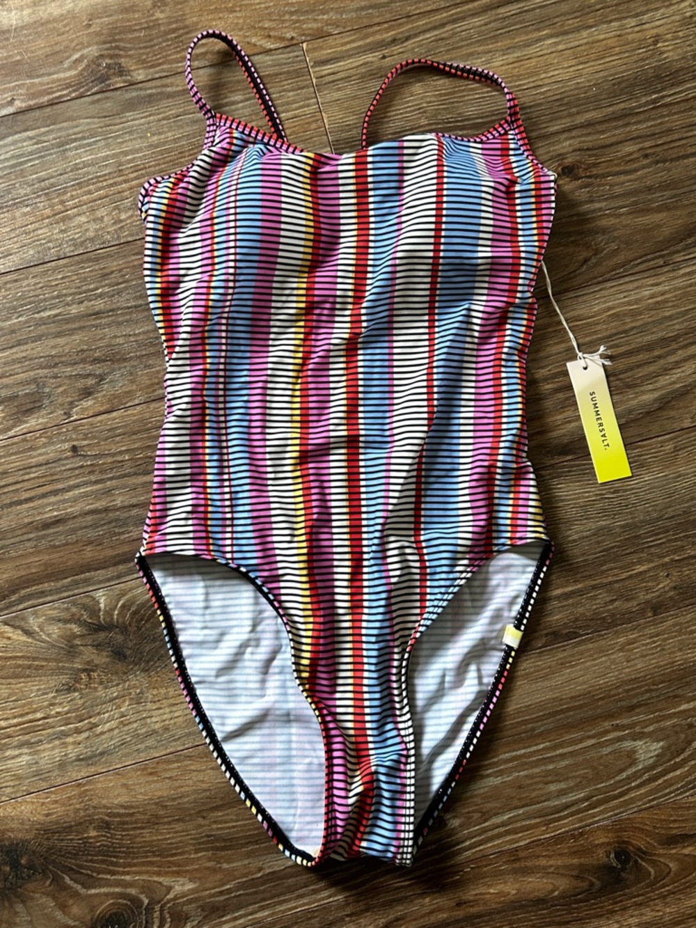Summersalt Womens Multicolor Stripe One-Piece Swimsuit — small size 4